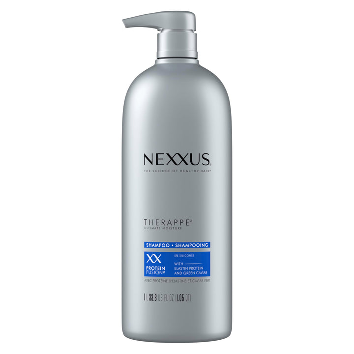 Nexxus Therappe Moisturizing Shampoo Ultimate Moisture for Dry Hair Silicone-Free, Moisturizing ProteinFusion with Elastin Protein and Green Caviar 33.8 oz