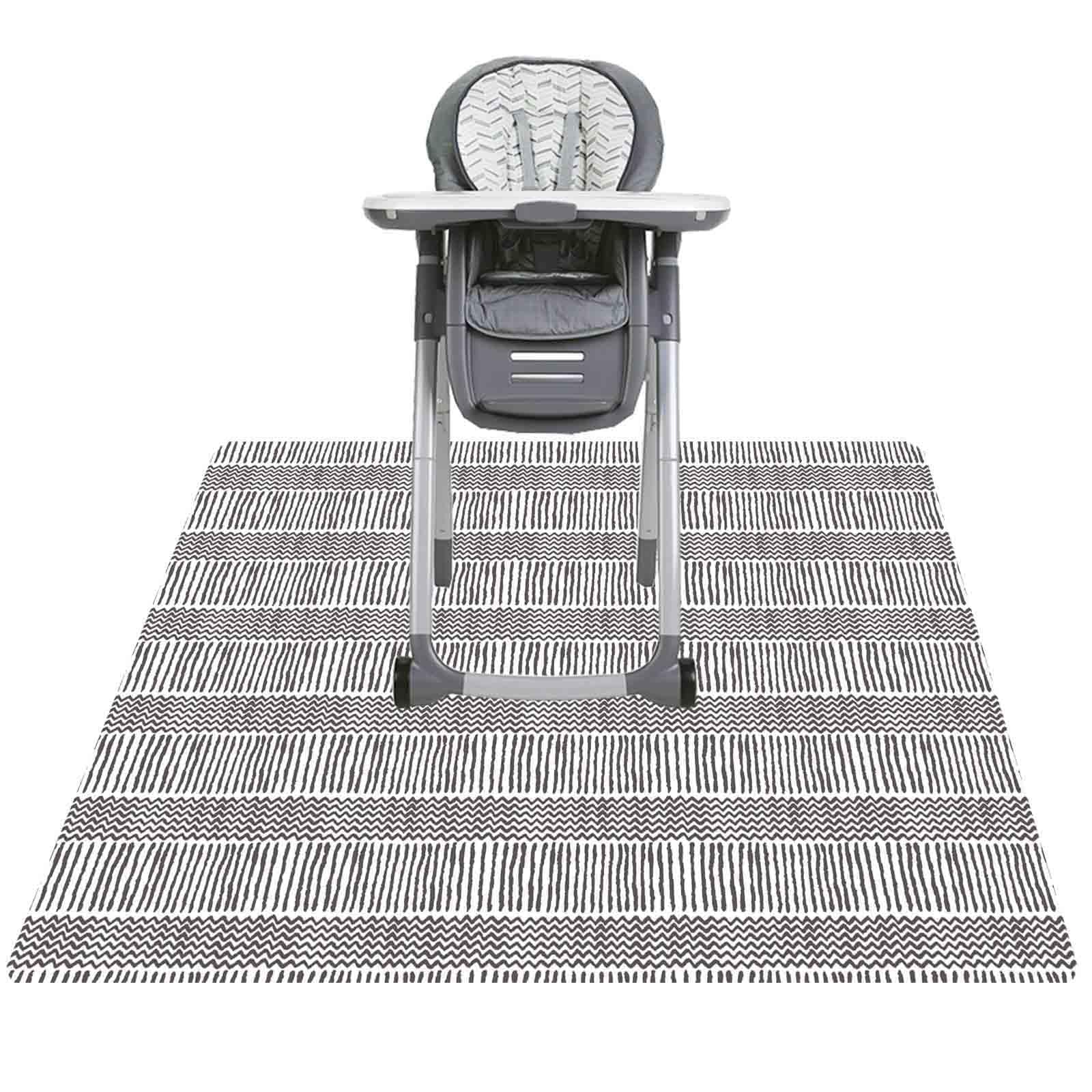 Splat Mat for Under High Chair/Arts/Crafts, Triluby 51 Waterproof Non Slip Food Splash Mat for Eating Mess, Washable Weaning Mat Reusable Spill Floor Protector (Stripe)