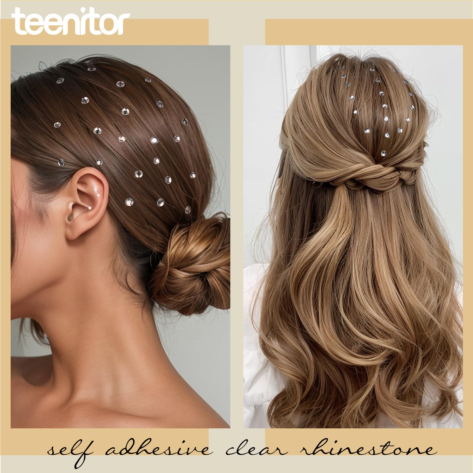 Teenitor Face Gems Self Adhesive Face Rhinestone Face Jewels, 650pcs Makeup Rhinestones, Stick On Rhinestones for Makeup, Gems for Face, Hair, Body, Eye