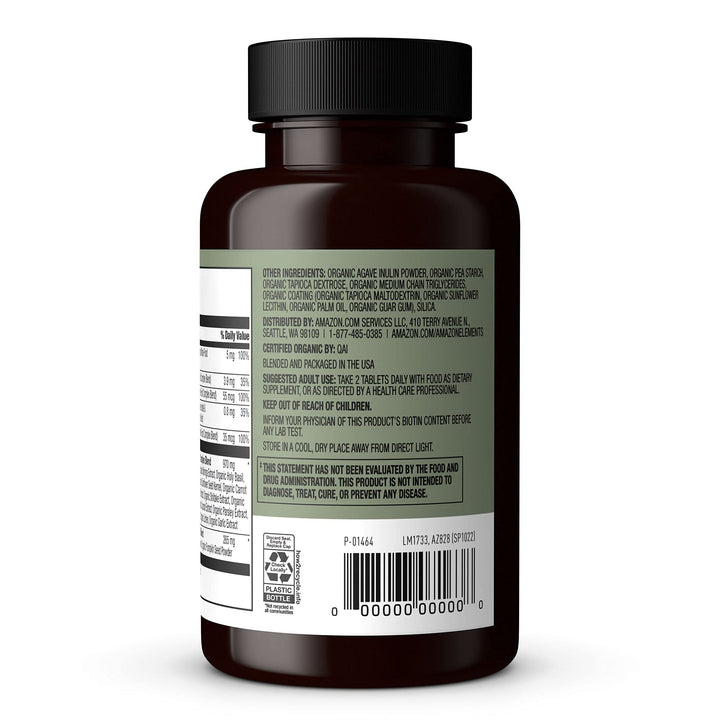 Amazon Elements Organic Whole Food Men's Multi, 60 tablets