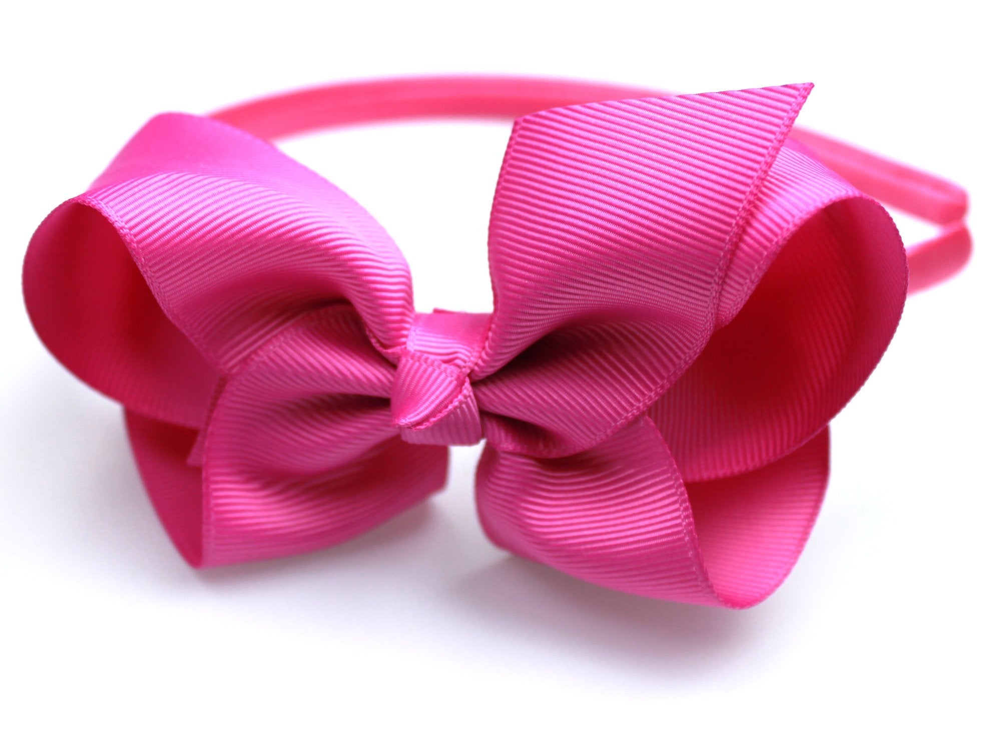 Syleia K&M Fashion Headbands with 4 inch Bow, Set of 6 Blue, White, Black, Red, Purple, Rose School and Playtime Perfect Hair