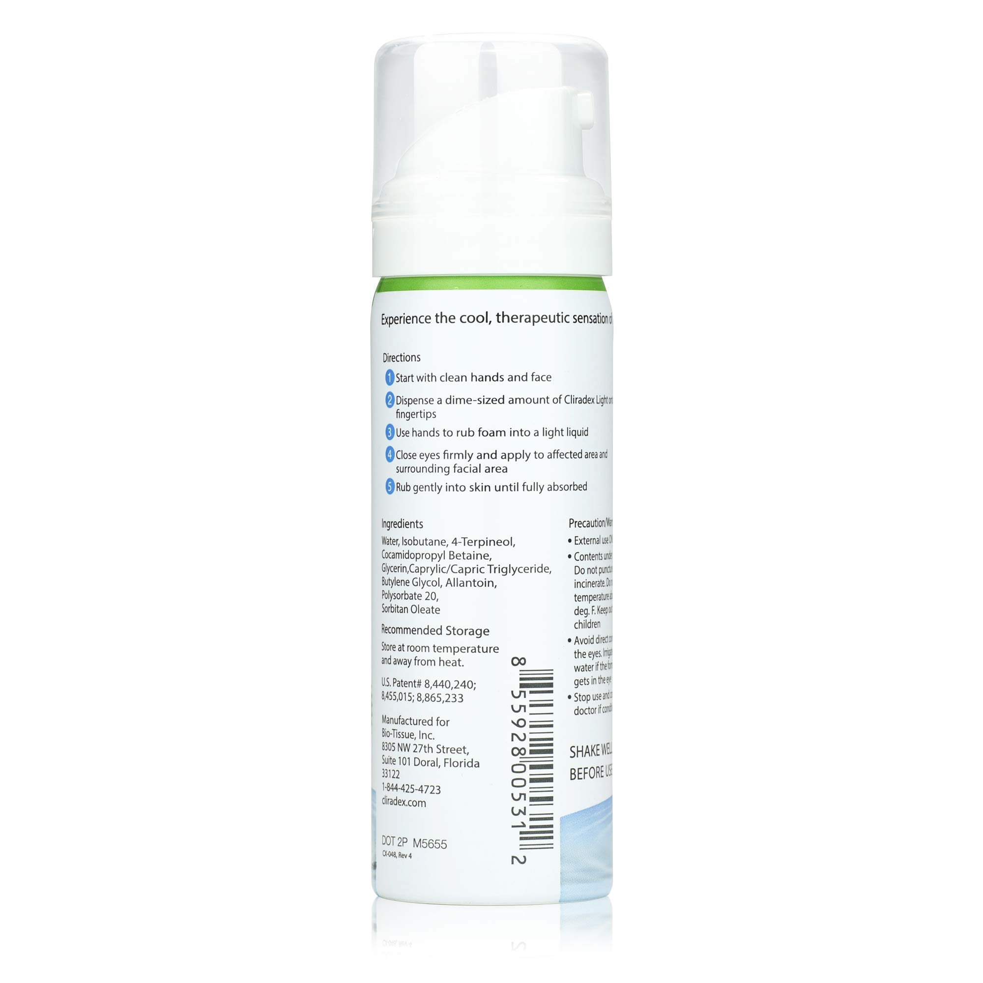 Cliradex Light Advanced Foaming Eyelid and Facial Cleanser - 44.3ml 1.5oz