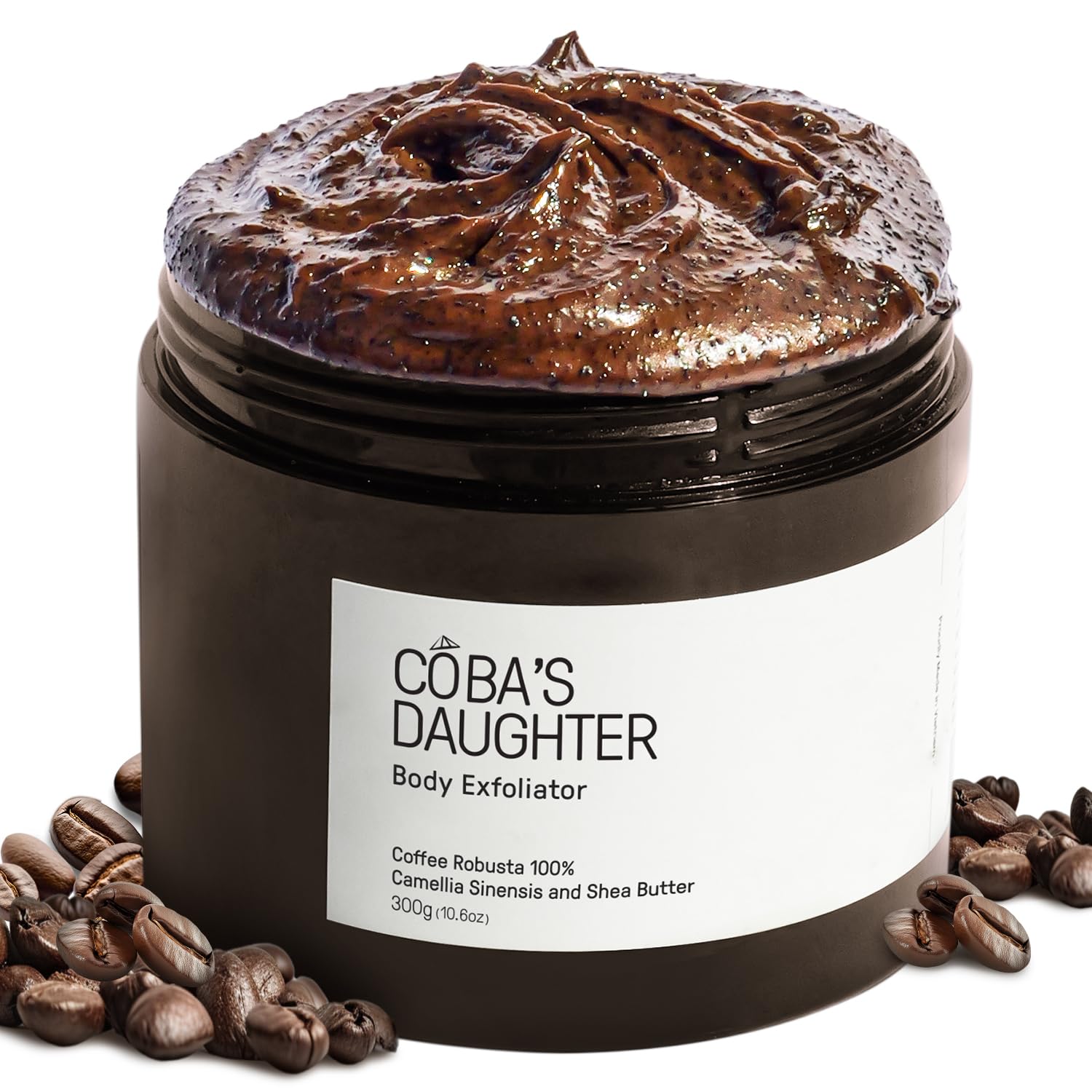 COBA'S DAUGHTER 100% Robusta Coffee Body Scrub with Matcha & Shea Butter | Exfoliate, moisturize skin and Reduce stretch marks and cellulite | Safe for pregnancy | Vegan & Clean Beauty (10.6 Oz)