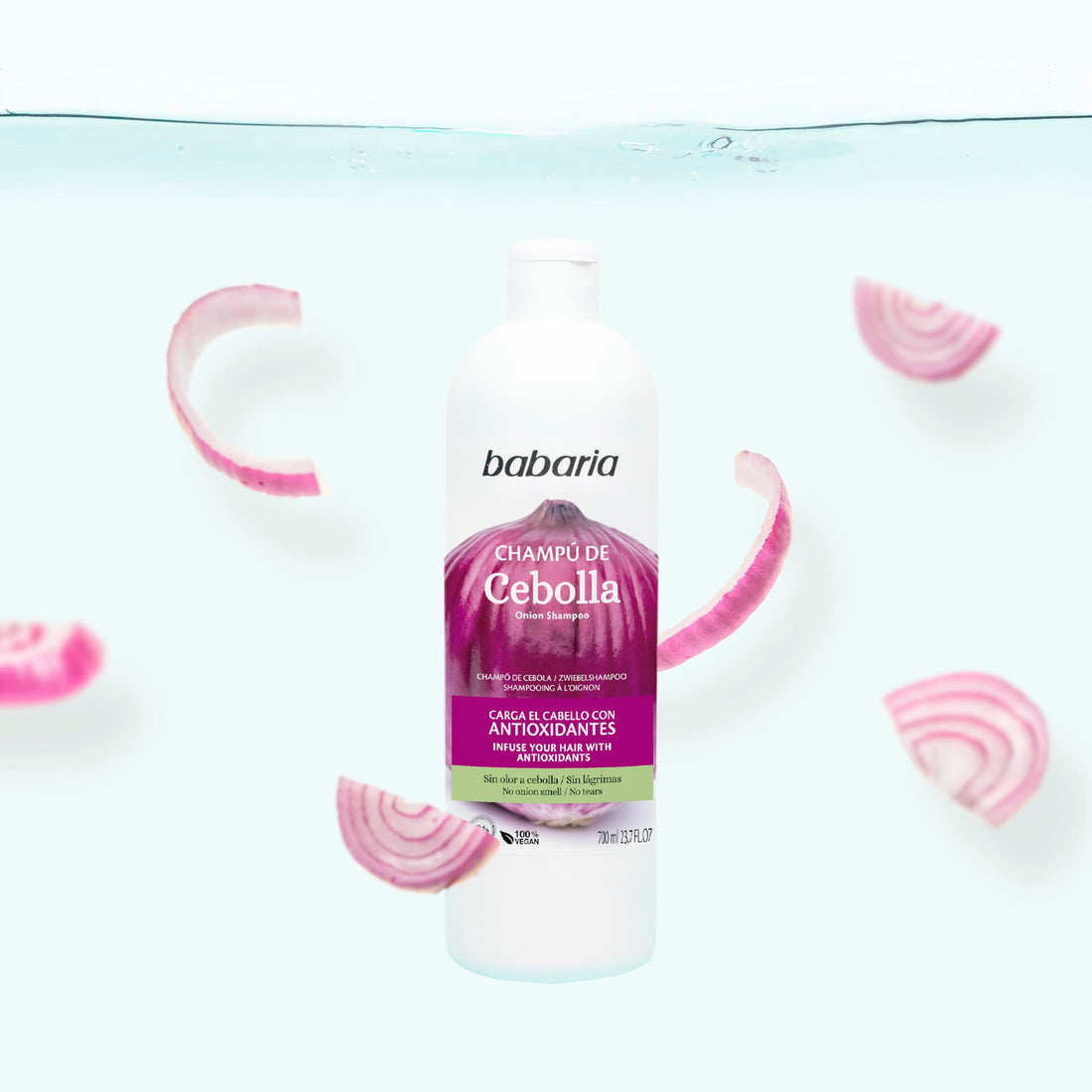 Babaria Onion Shampoo - No Smell, No Tears - Purifying and Antioxidant Properties - Improves Hair Growth - Increase Hydration and Shine - Reduce Itchy Scalp, Dandruff, and Frizz - 23.66 oz