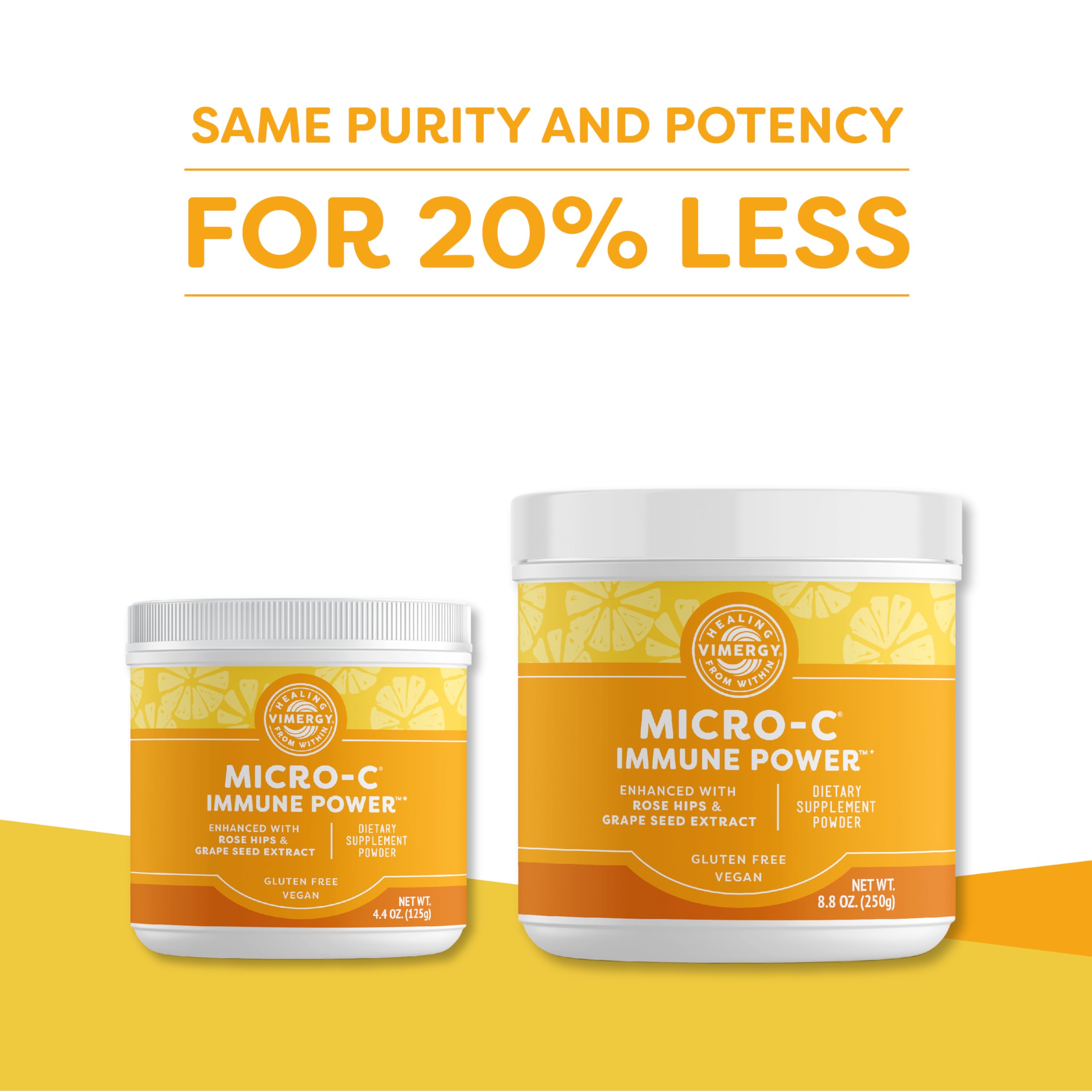 Vimergy Micro-C Immune Power TM *- 250g– 139 Servings – 1000mg/serving – Gentle Form – Antioxidant Phytonutrients – Immune & Nerve Support – Benefits Bone & Cartilage – Gluten-Free – Kosher – Vegan