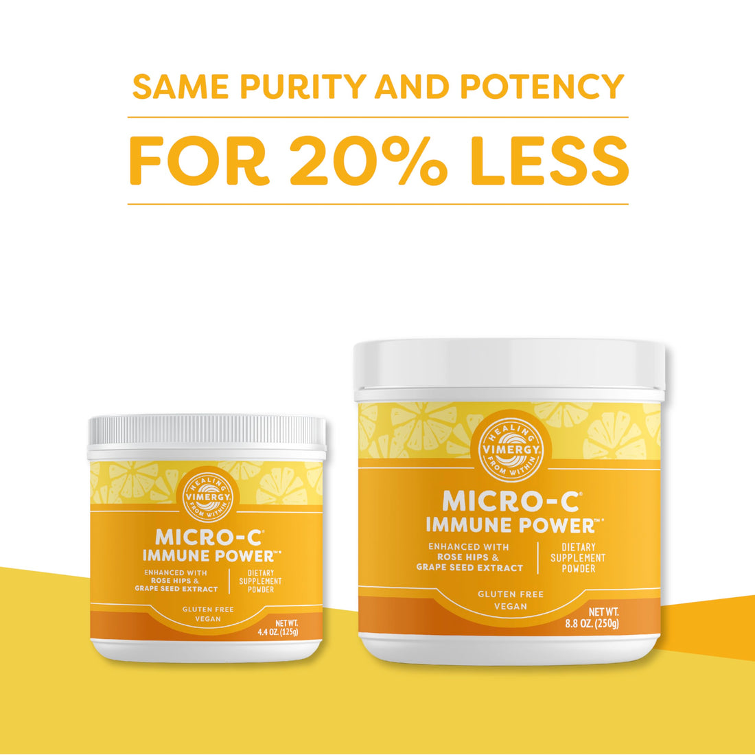 Vimergy Micro-C Immune Power TM *- 250g– 139 Servings – 1000mg/serving – Gentle Form – Antioxidant Phytonutrients – Immune & Nerve Support – Benefits Bone & Cartilage – Gluten-Free – Kosher – Vegan