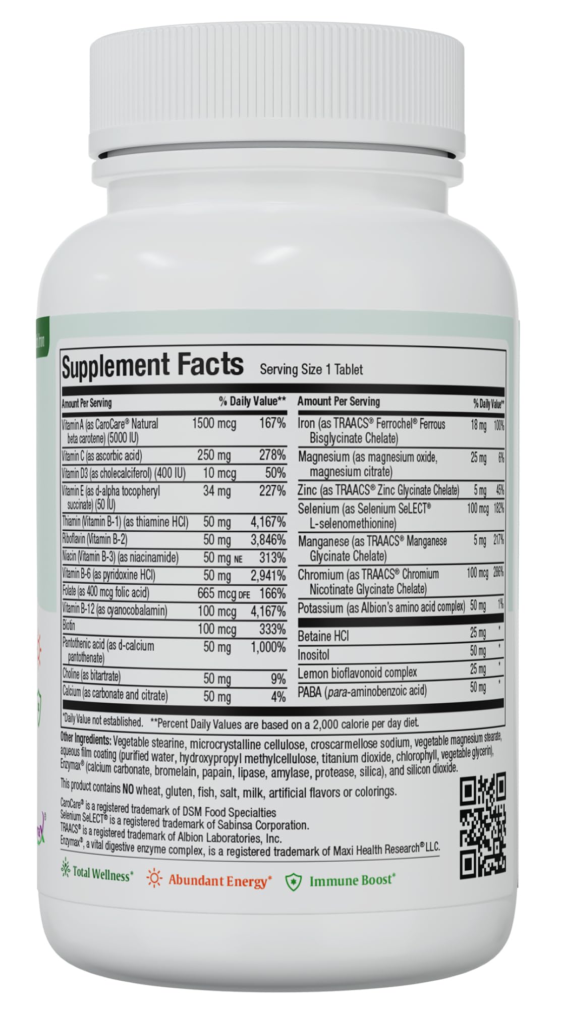 Maxi Health Complete Once Daily Vitamins for Men & Women - Multivitamin for Women & Men with Iron Vitamin A B1 B2 B3 B6 B12 C D3 E Zinc (90 Tablets)