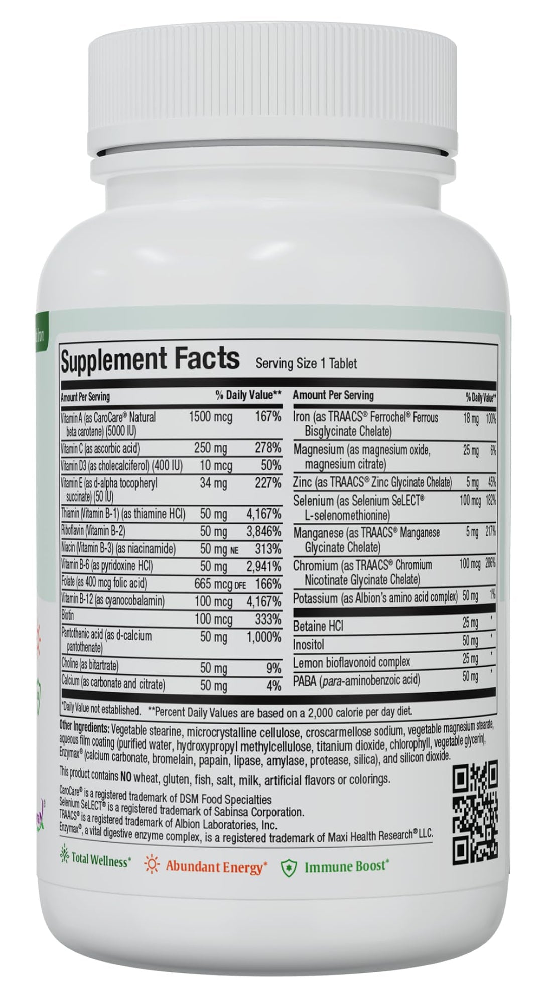 Maxi Health Complete Once Daily Vitamins for Men & Women - Multivitamin for Women & Men with Iron Vitamin A B1 B2 B3 B6 B12 C D3 E Zinc (90 Tablets)