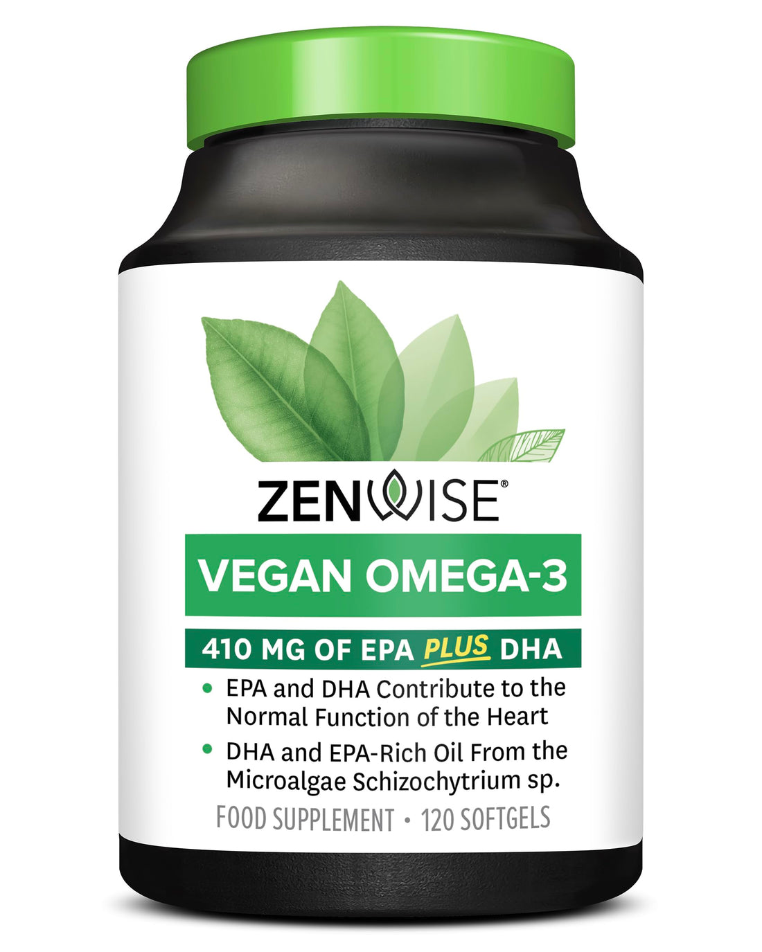 Zenwise Health Vegan Omega 3 Supplement for Women and Men from Marine Algae Oil with DHA & EPA - Plant Powered Fish Oil Alternative, Sustainably Sourced for Heart, Eye & Joint Health -120 CT