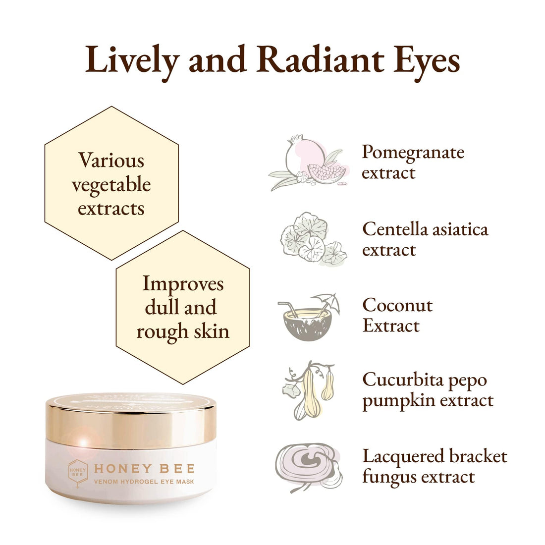 [TRUE ISLAND] Honey Bee Venom Hydrogel Under-Eye Mask | Korean Skin Care Collagen Treatment Patch Pads for Dark Circles Puffy Eyes Bags