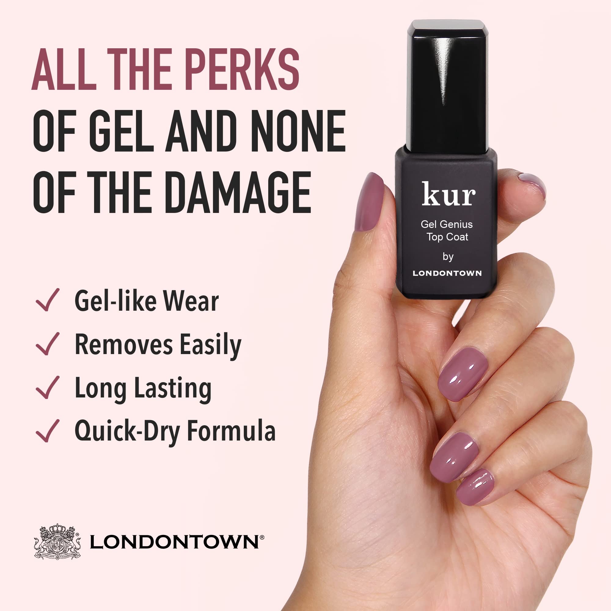 LONDONTOWN Kur Gel Genius Top Coat, 0.4oz.