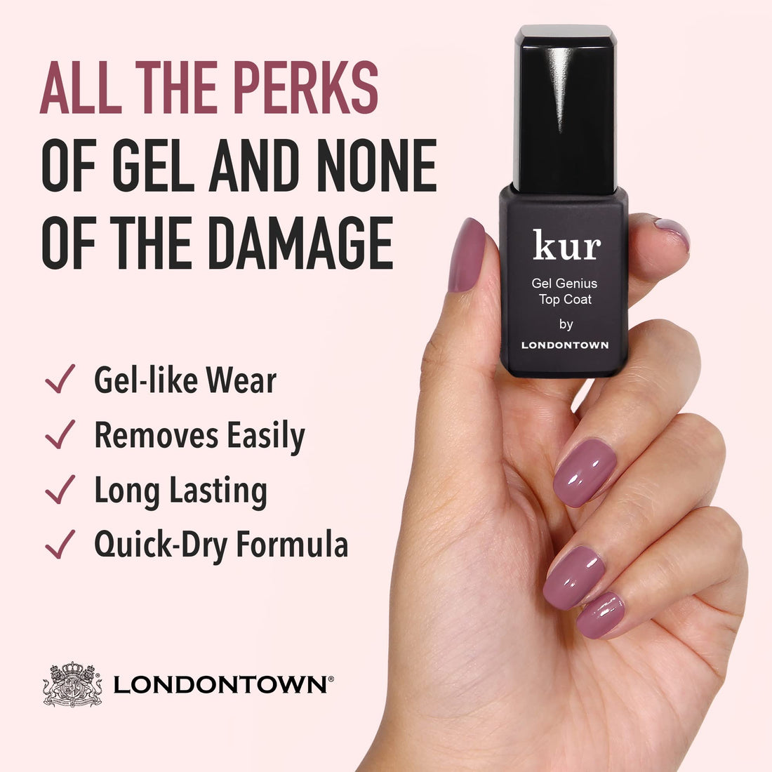 LONDONTOWN Kur Gel Genius Top Coat, 0.4oz.