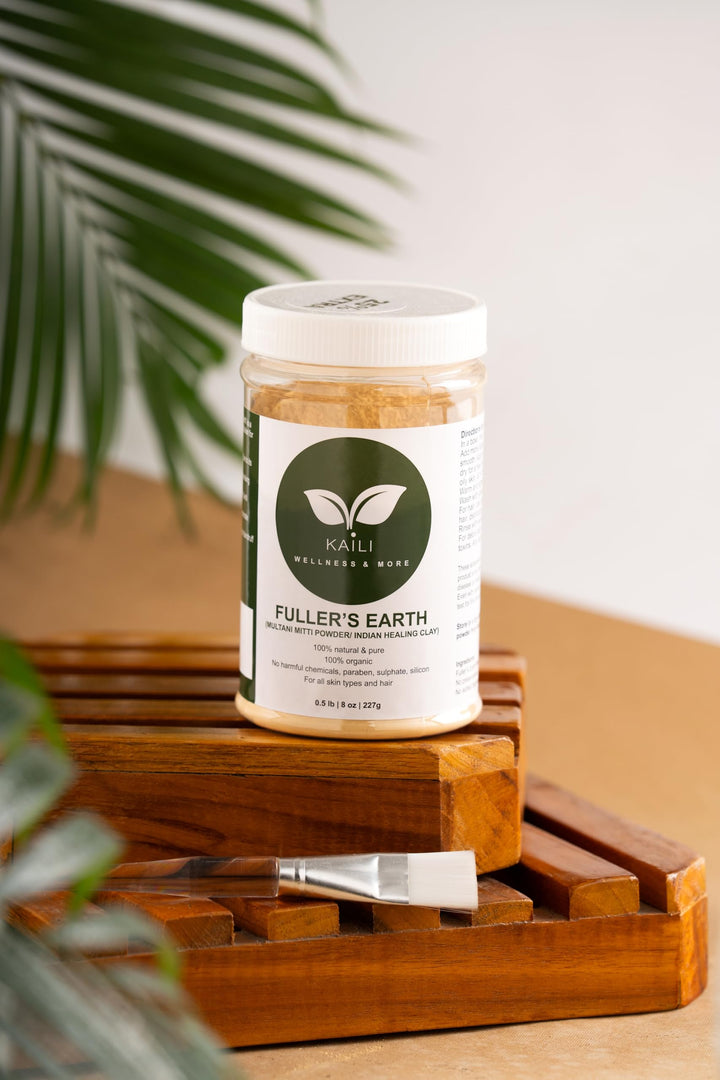 Kaili Wellness and mores 100% Natural Bentonite Clay 8oz, Fuller's Earth(Multani Mitti) for DIY Pore Cleansing Face Pack, Hair Mask & Body Detox. 25% (2 oz) extra!