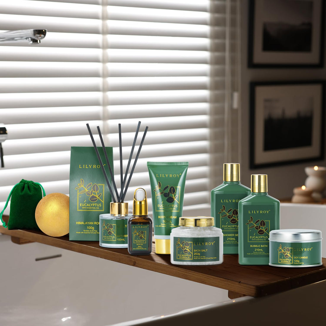 Mother's Day Relaxation Gift Basket - 15-Piece Premium Eucalyptus Bath Gift Set for Women & Men - Spa Kit with Shower Gel Ideal for Birthday, Christmas, Father’s Day, Perfect for Holidays & Self Care