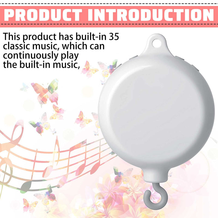 Mobile Baby Music Box Crib Mobile Box with Music Mobile Musical Replacement Nursery Mobile Motor Rotating Baby Crib Mobile Music Box Thirty-Five Lullabies Battery Operated