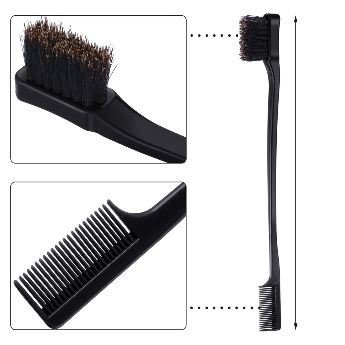 BBTO BBTO 10 Pieces Hair Edges Brushes 2 In 1 Edge Control Brushes Comb Double Sided Edge Brushes (Rose and Black)