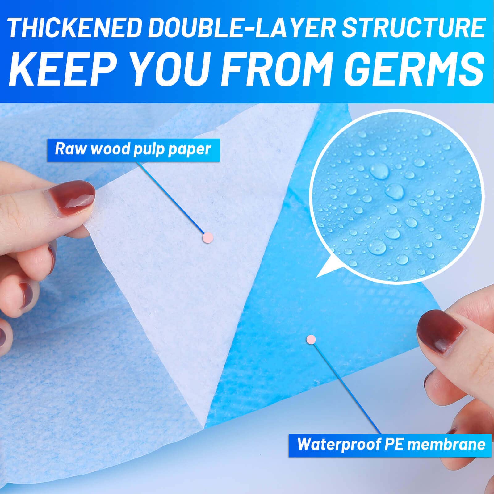 50 Pack Toilet Seat Covers Disposable - Waterproof 16x24 Inch Extra Large Individually Wrapped Toilet Seat Shields Travel Accessories for Adults Kids