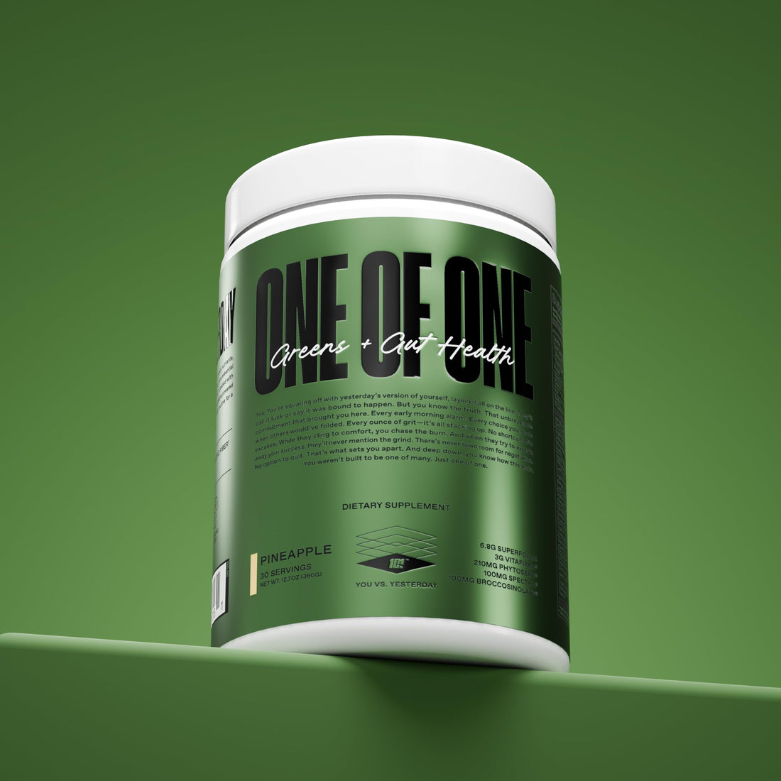 ONE of ONE Greens & Gut Health – Superfood Greens Powder with Prebiotics, Probiotics & Digestive Enzymes for Gut Health, Immunity & Energy, No Artificial Sweeteners - Pineapple, 30 Serving