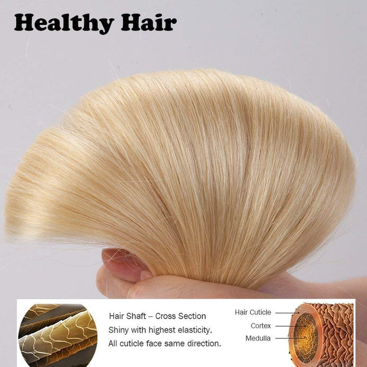 S-noilite Clip In Remy Human Hair Extensions One Piece 5 Clips Remy Human Hair Straight Soft Extensions 3 4 Full Head Thicker 20-95g #613 Bleach Blonde