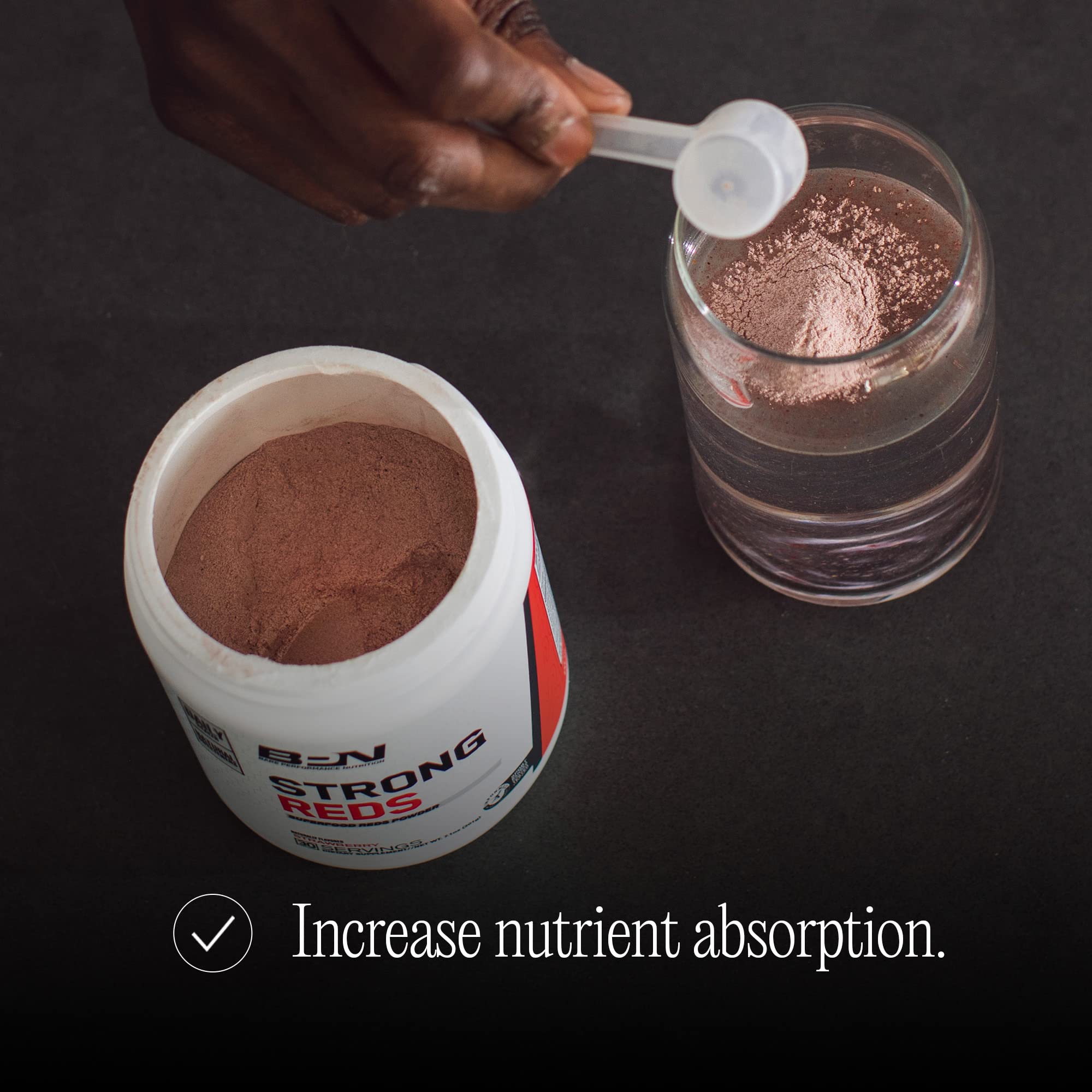 BARE PERFORMANCE NUTRITION, BPN Strong Reds Superfood Powder, Digestive Enzymes, Antioxidants, Improved Natural Energy, 30 Servings, Strawberry