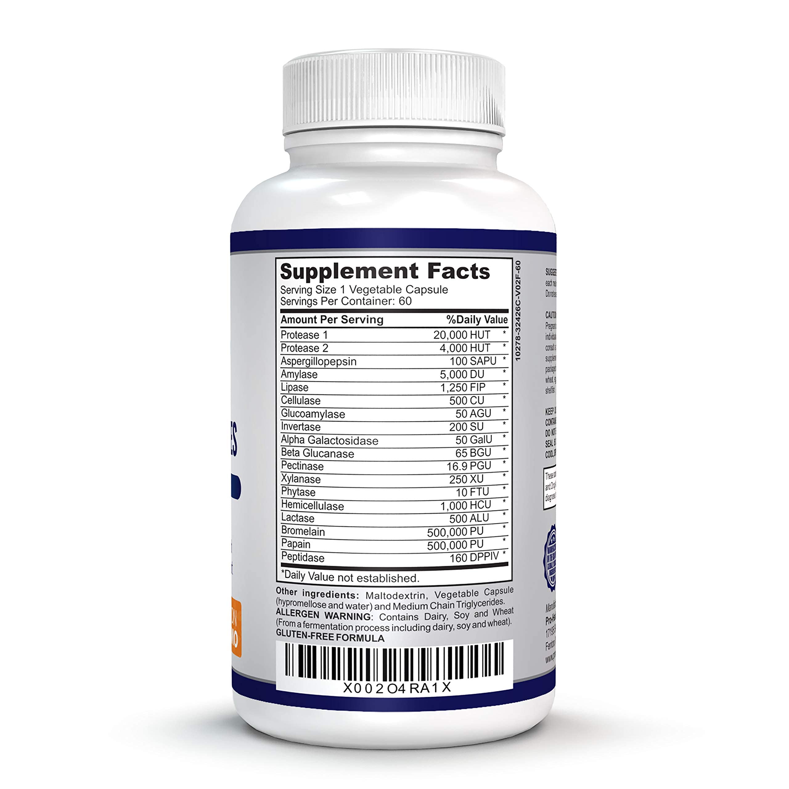 O!VITA Premium Digestive Enzymes with Plant-Based enzymes, Supports Better Digestion, Better Nutrient Absorption (60 Non-GMO Vegetable Capsules)