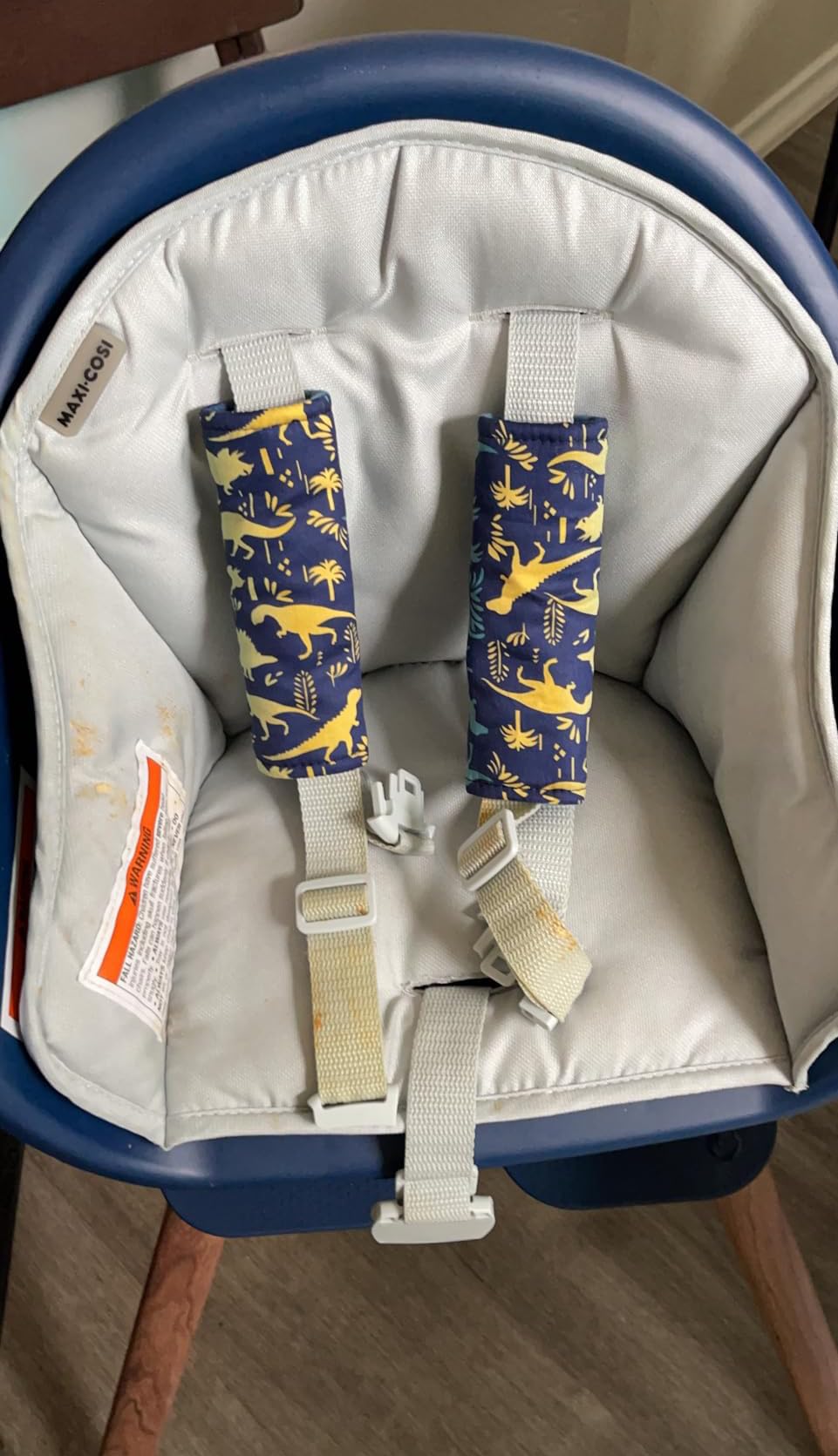 Baby Car Seat Neck Cover, Car Seat Strap Cover, Seat Belt Cushions Pads, Shoulder Strap Protectors, Reversible Pram Harness Covers in Minky Dinosaur, Baby Neck Pad Protector