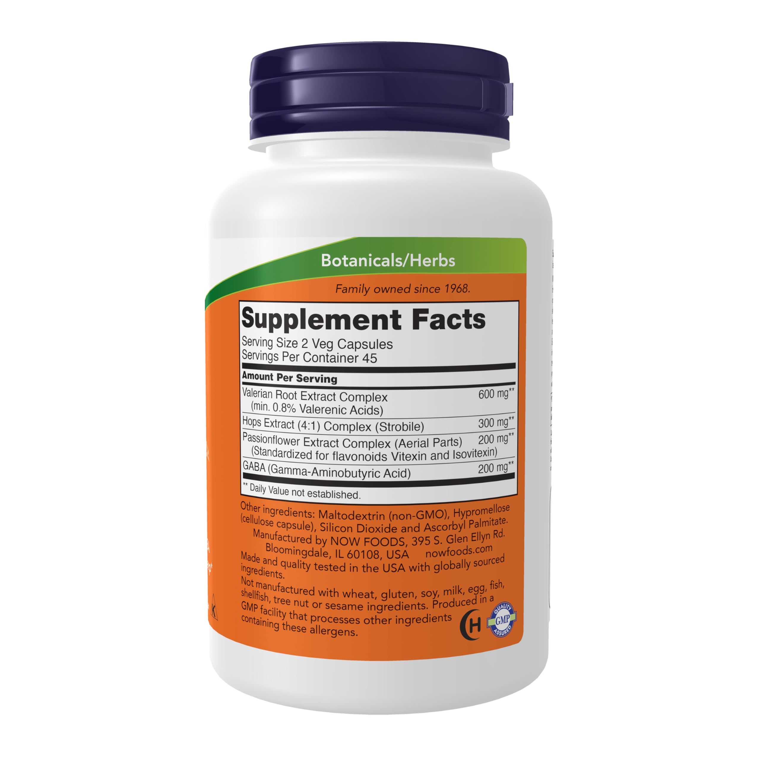 NOW Foods Supplements, Sleep with Valerian Root Extract Plus Hops, Passionflower and GABA, Botanical Sleep Blend*, 90 Veg Capsules