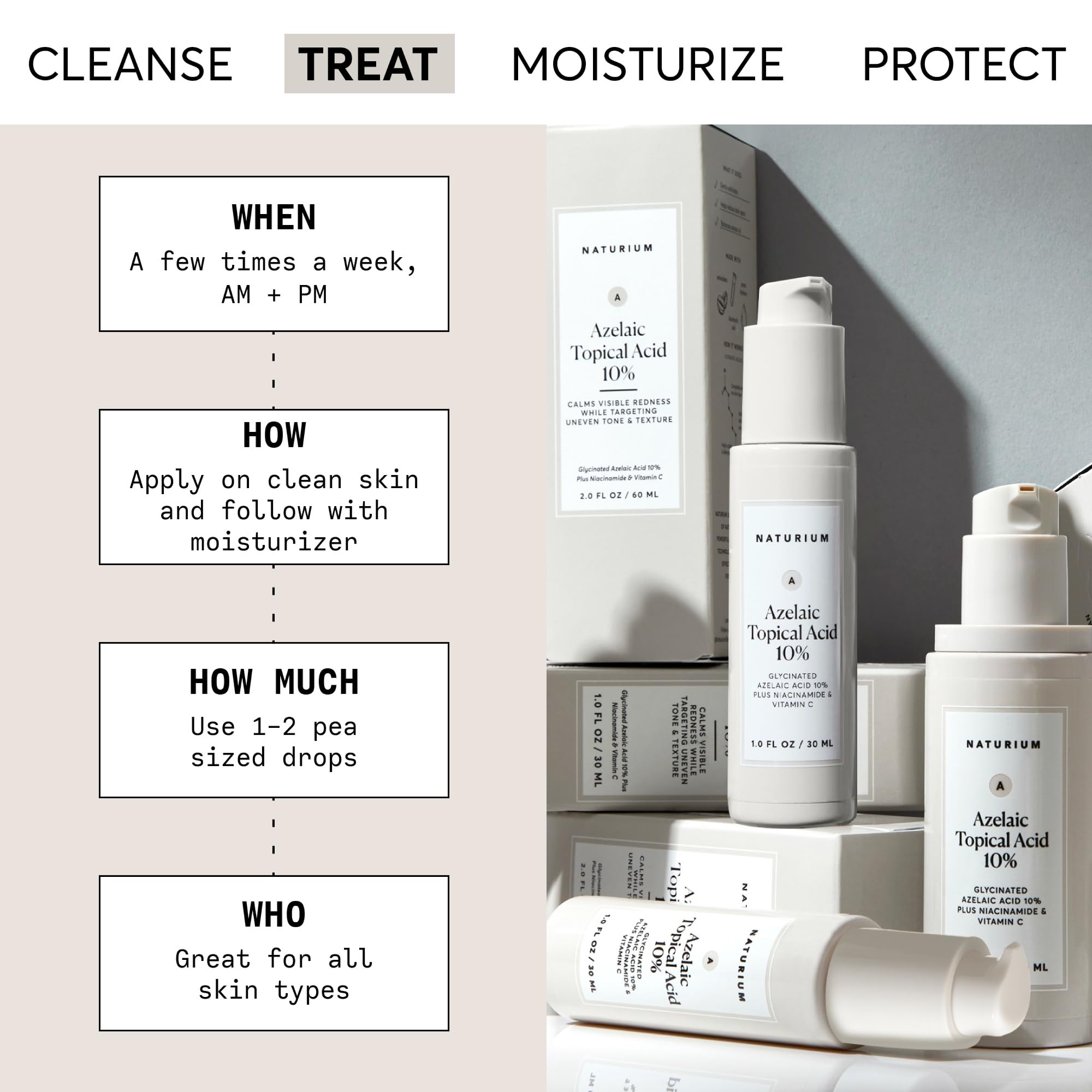 Naturium Azelaic Topical Acid 10%, Face & Skin Care Beauty Treatment with Niacinamide & Vitamin C, 1 oz