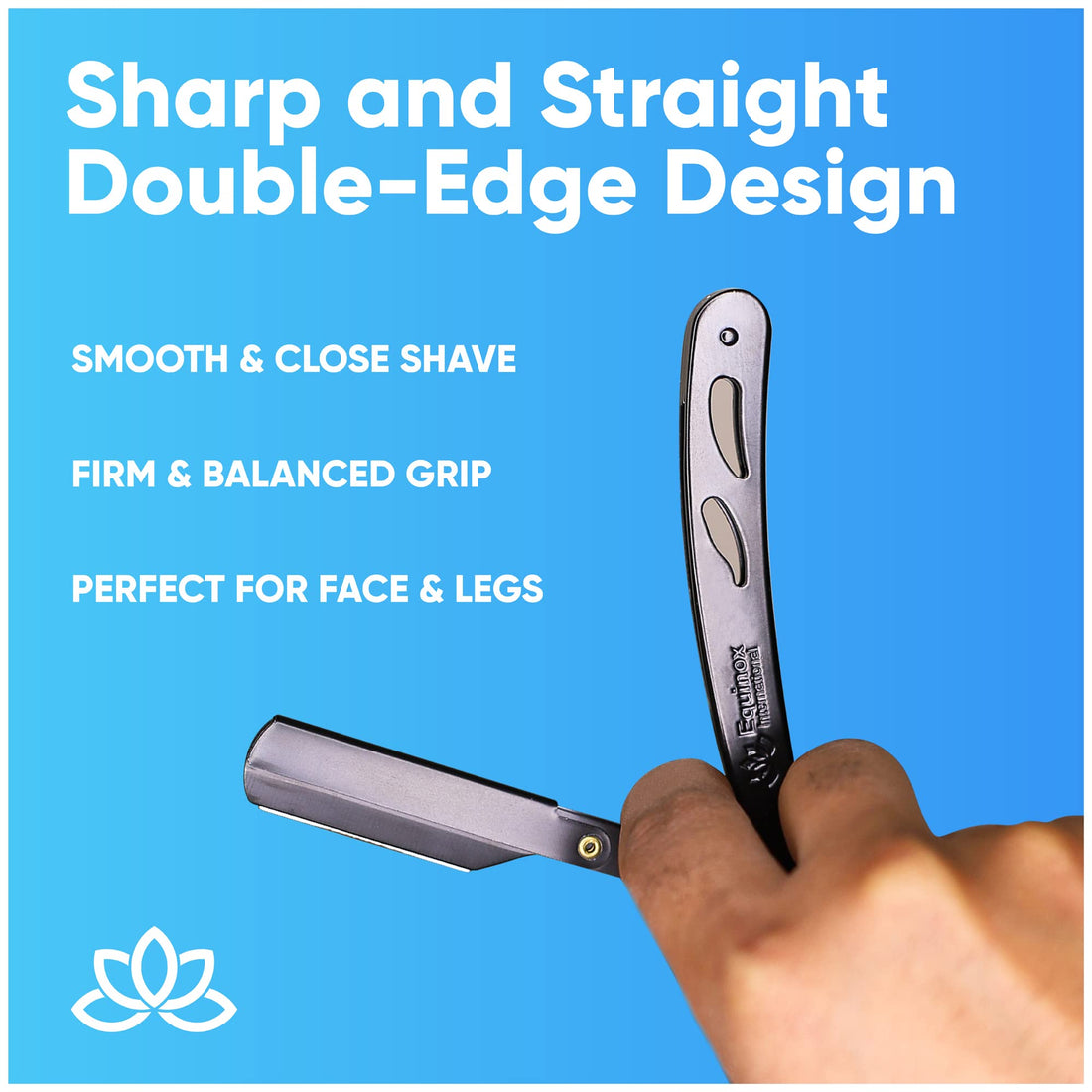 Equinox Professional Straight Edge Shaving Razor - Matte Black