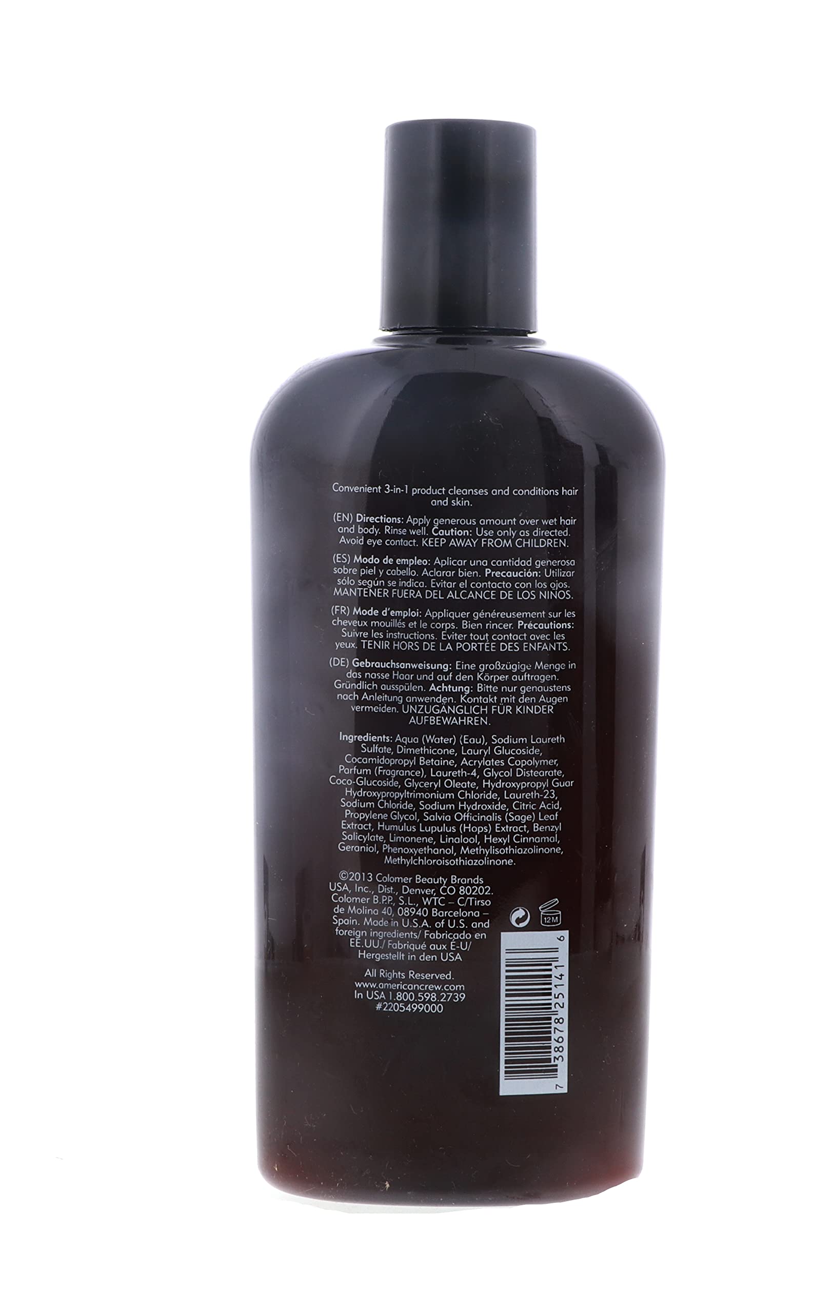 American Crew Classic 3-in-1 Shampoo, Conditioner & Body Wash, 15.2 oz (Pack of 3)