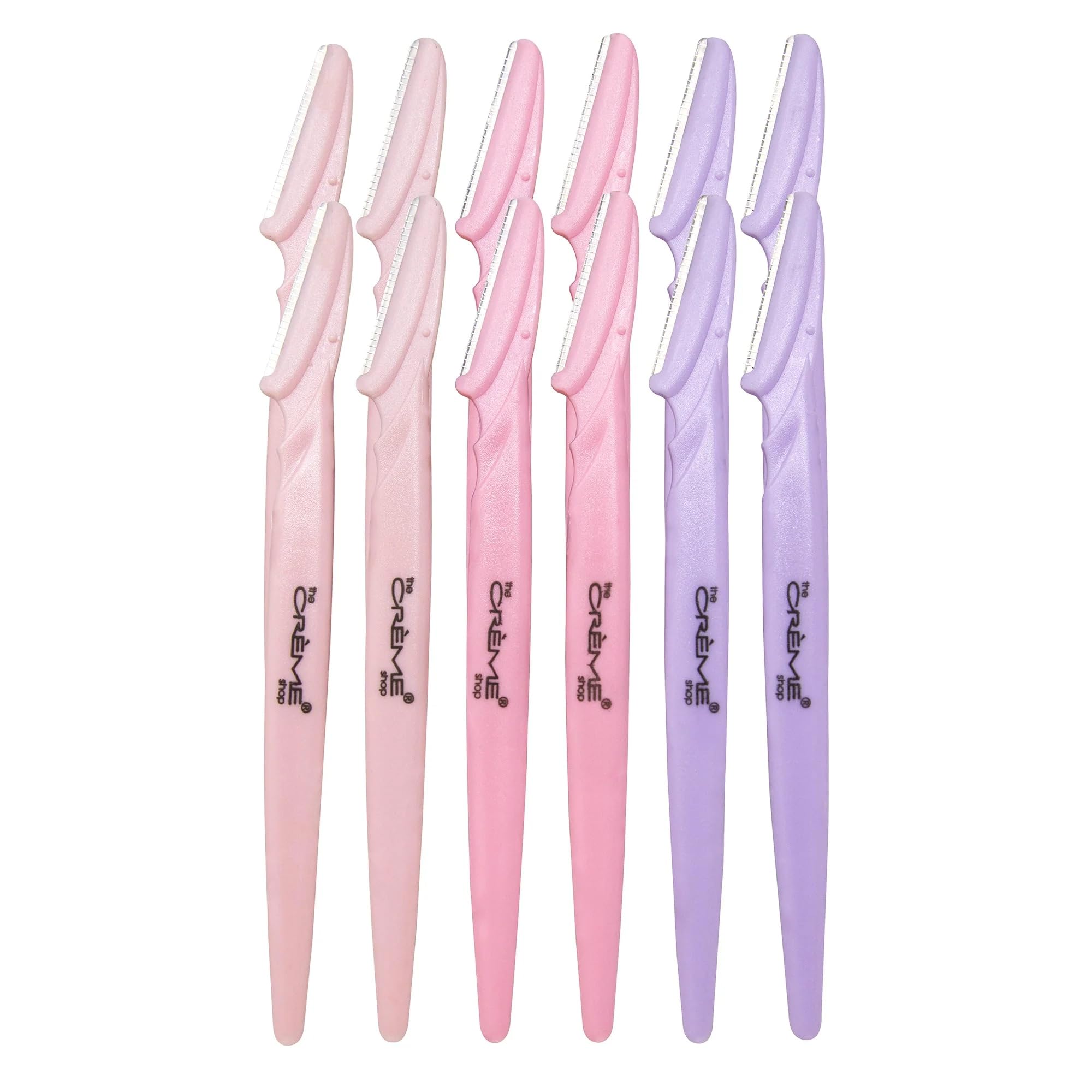 The Crème Shop Flawless Finish Precision Razors | Dermaplaning Tool for Face | Face Razors for Women | Stocking Stuffers for Women (Pack of 12)