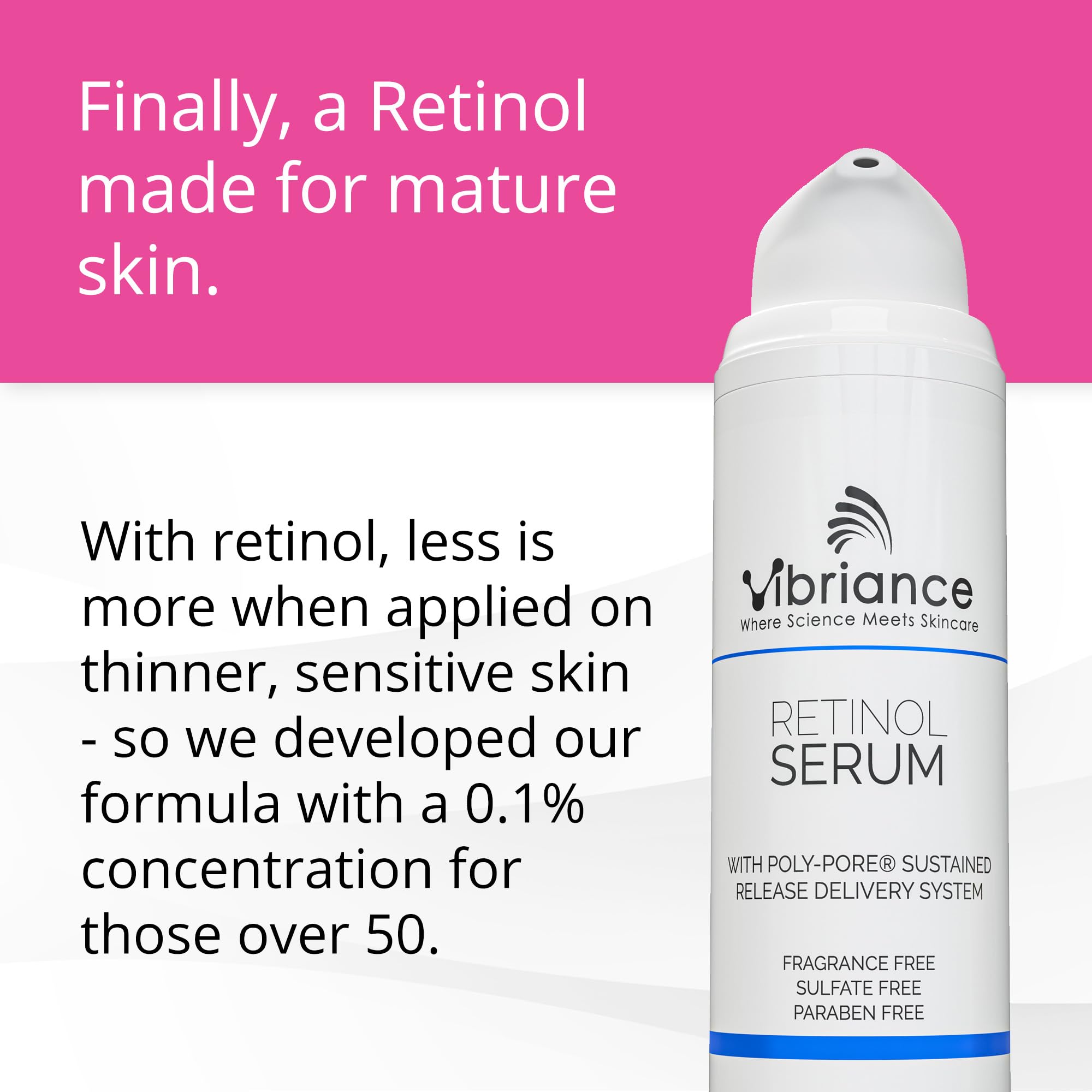 Vibriance Retinol Serum for Face - Reduces Appearance of Deep Wrinkles and Large Pores, Enhances Tone, Improves Complexion - Sensitive, Mature Skin Night Cream - 1 fl oz