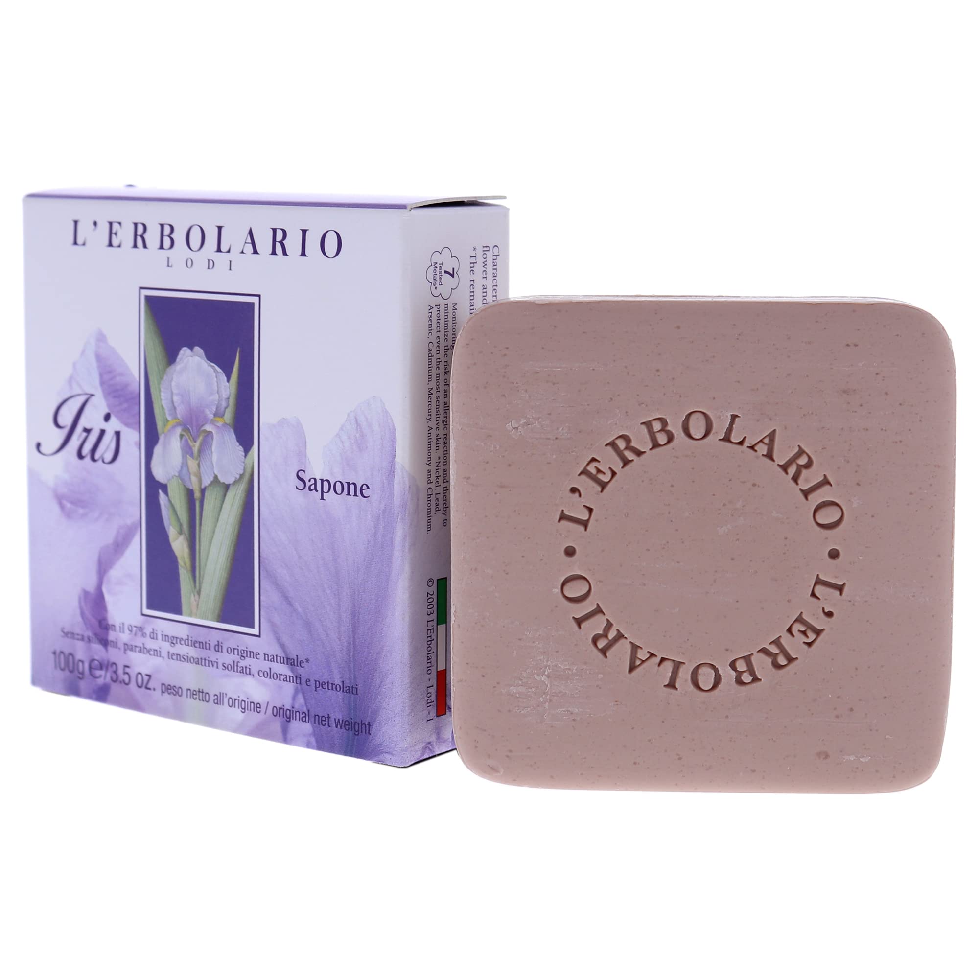 LErbolario Iris Bar Soap For Unisex 3.5 oz Soap