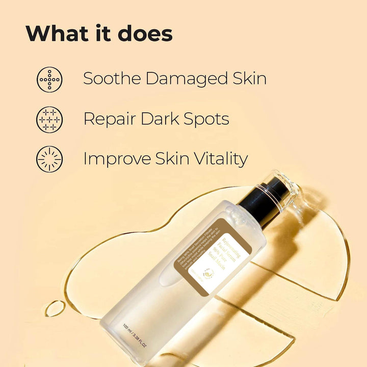 Snail Mucin Serum Luxury Korean 96% Snail Facial Serum Filtrate for skincare, Hydrating Serum For Dry Dull Face Skin and Wrinkles Power Repairing Essence For Face - GoldSnailRX