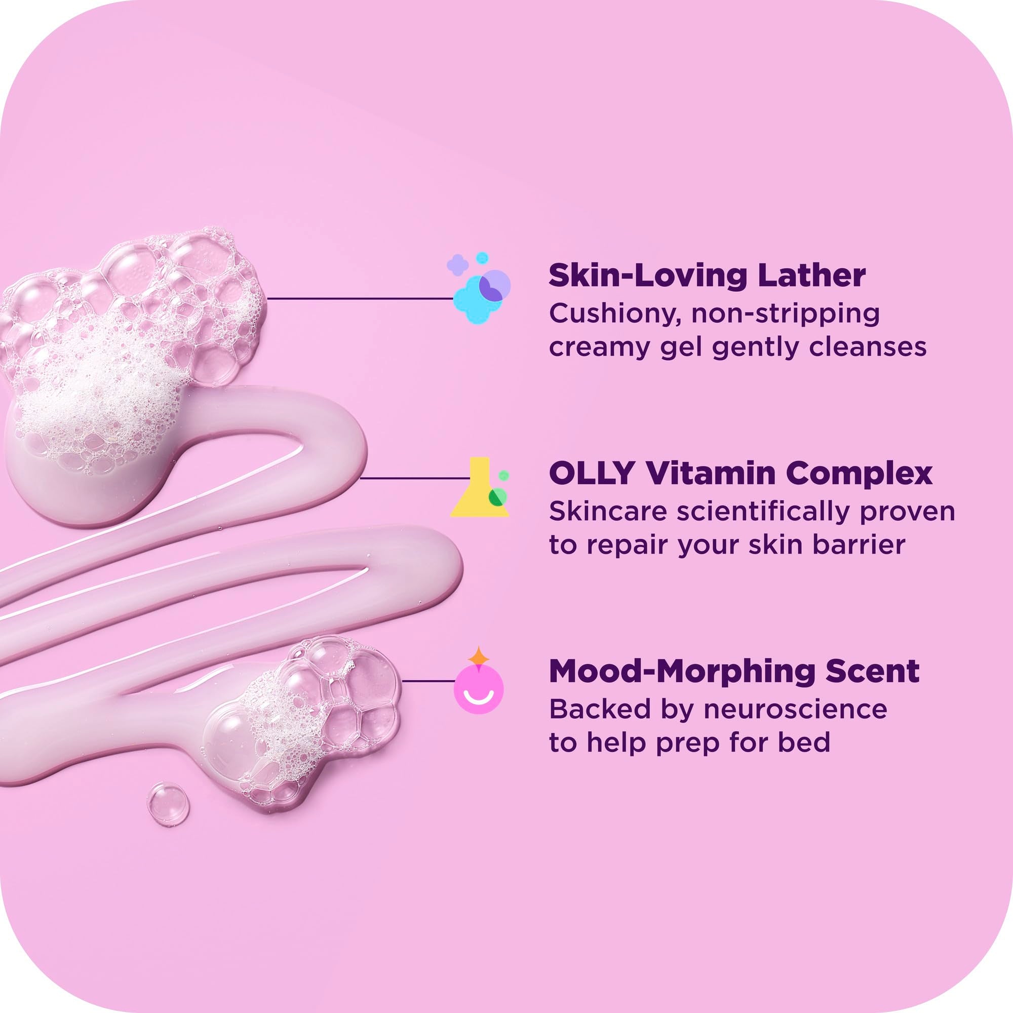 OLLY Renew Body Wash with Vitamin D, Retinol & Botanicals – Nourishing Cleanser for Skin Barrier Repair, Deep Hydration, Jasmine Bergamot Scent, 17oz