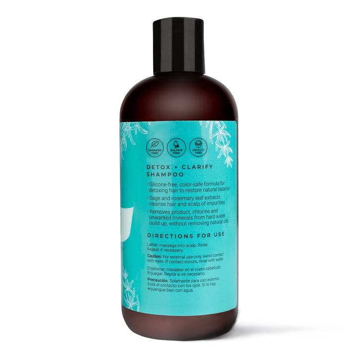 cibu Detox + Clarify Shampoo 30007 Cleanses & Gently Removes Product Build Up, Chlorine, Hard Water Minerals | For All Hair Types & Color Treated | Revitalize Hair and Scalp | Refreshing Scent 11.83oz