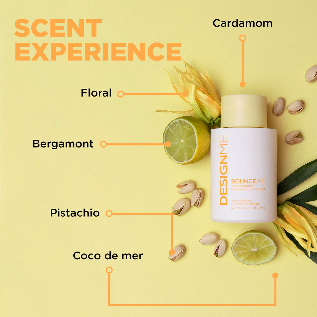 Design.Me BOUNCE.ME Curl Conditioner | Curl-Defining, Added Bounce, Nourishing, Anti-Frizz Formula| Boost Shine & Moisturising Conditioner for All Curly Hair Types