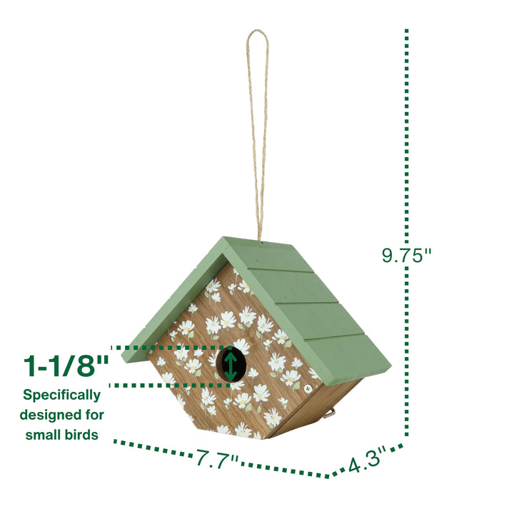 Wild Wings Decorative Wren House Springwood Daisy, Green