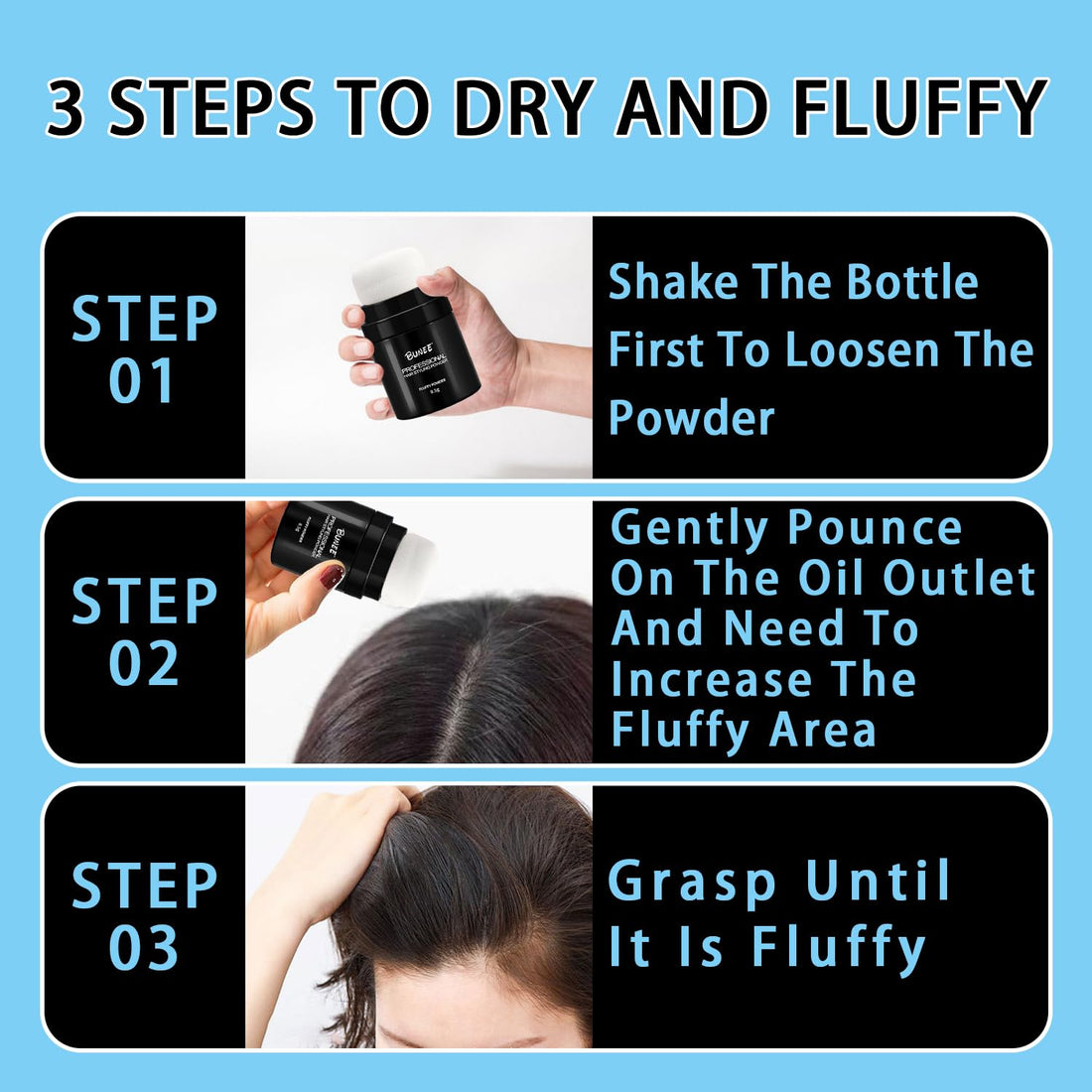 Dry Shampoo Powder for Women, Non-Aerosol Travel Size, Natural Oil-Control for Fluffy Hair Styling and Refreshed Roots (SET A)