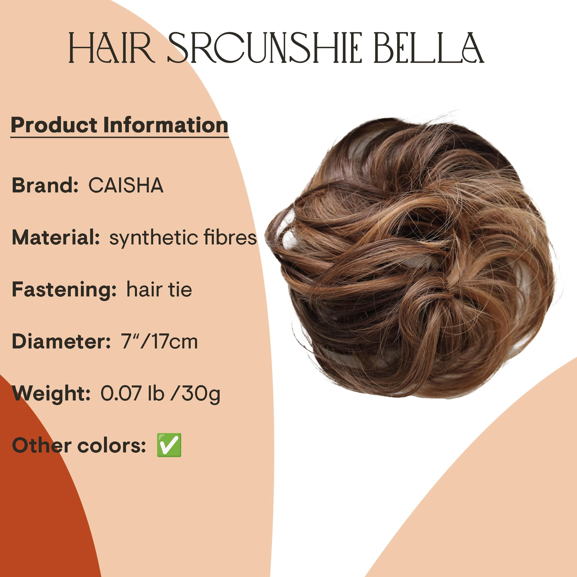 brown mix 30H26 : PRETTYSHOP Scrunchie Bun Up Do Hair piece Hair Ribbon Ponytail Extensions Wavy Curly or Messy Various Colors (brown mix 30H26)