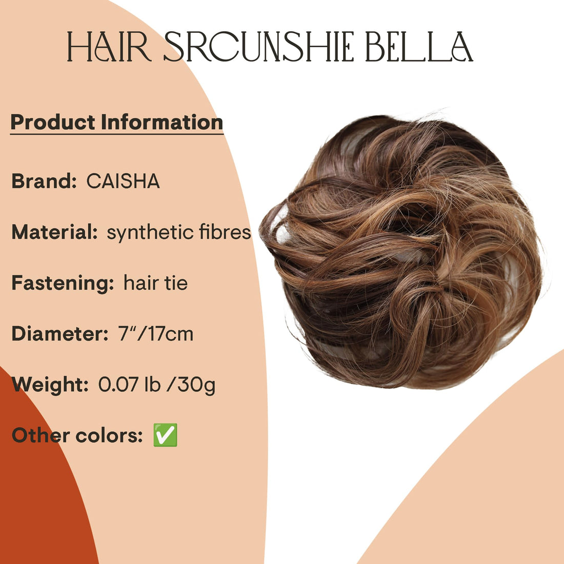 brown mix 30H26 : PRETTYSHOP Scrunchie Bun Up Do Hair piece Hair Ribbon Ponytail Extensions Wavy Curly or Messy Various Colors (brown mix 30H26)
