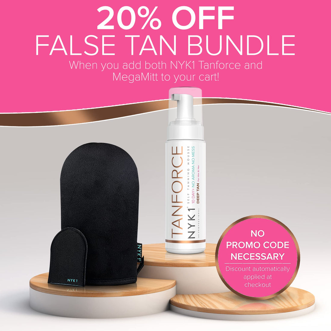 NEW NYK1 TANFORCE Invisible, Low Odour Self-Tanning DEEP TAN Force Fake Developing Skinny Look Tan Tanning Mousse. The 1st BOYFRIEND Friendly Tan!