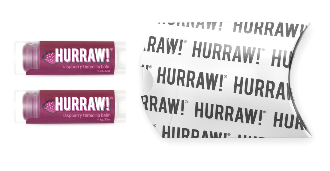 Hurraw! Raspberry Tinted Lip Balm, 2 Pack: (Sheer Berry Tint) Organic, Certified Vegan, Cruelty and Gluten Free. Non-GMO, 100% Natural Ingredients. Bee, Shea, Soy and Palm Free. Made in USA