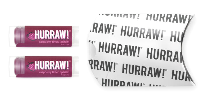 Hurraw! Raspberry Tinted Lip Balm, 2 Pack: (Sheer Berry Tint) Organic, Certified Vegan, Cruelty and Gluten Free. Non-GMO, 100% Natural Ingredients. Bee, Shea, Soy and Palm Free. Made in USA