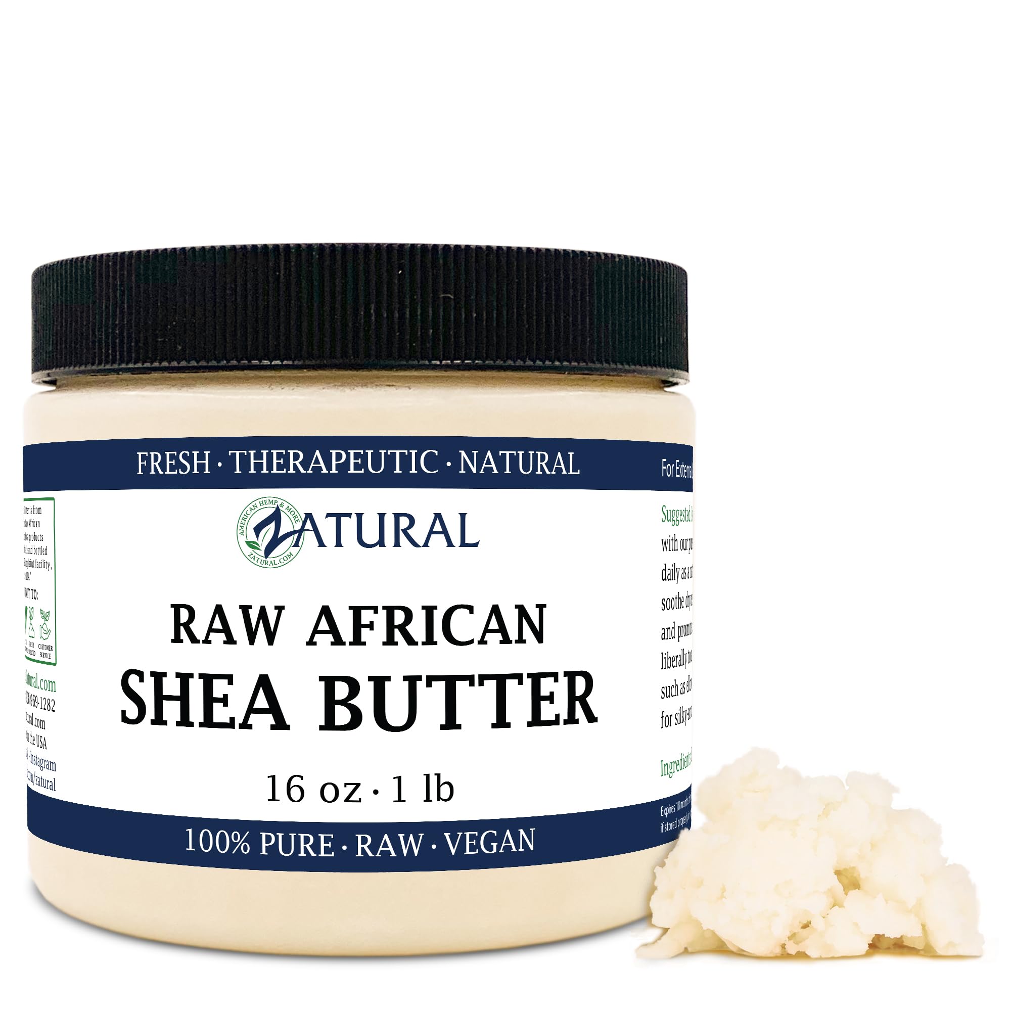 Raw Shea Butter-100% Pure, Virgin, Unrefined, Raw Ivory Shea Butter from NakedOil (16 Ounce)