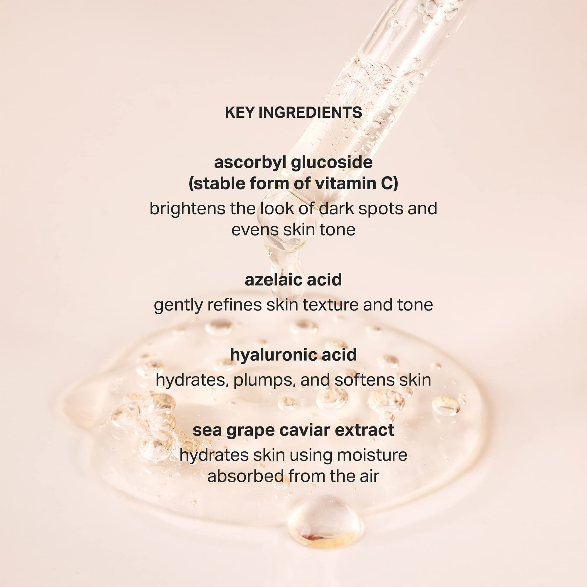 Cocokind Vitamin C Glow Serum with Azelaic Acid and Sea Grape Caviar for Bright and Even Skin, 1 Fl Oz