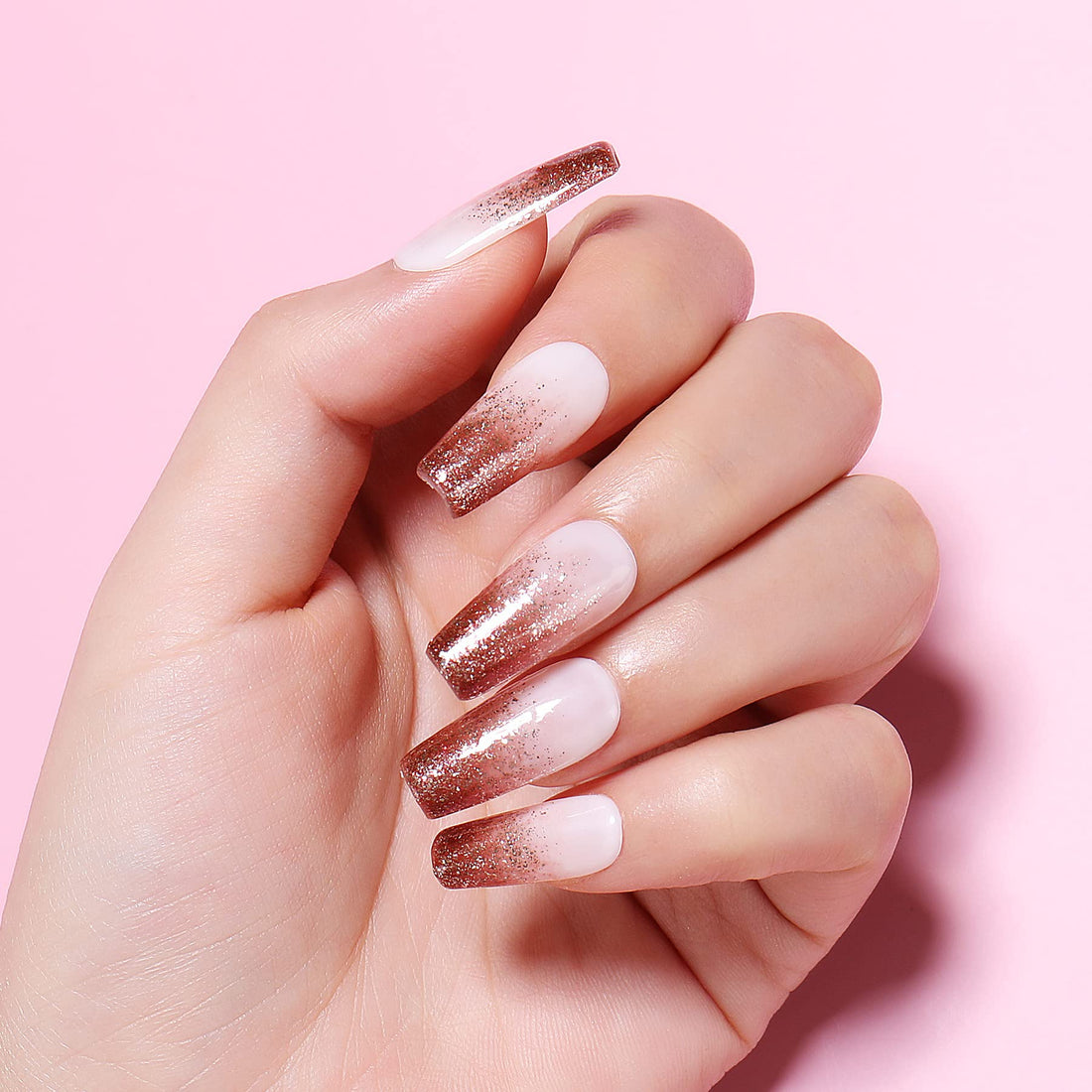 AIMEILI Shellac Soak Off UV LED Gel Nail Polish - Tinsel Toast Gold Diamond (016) 10ml