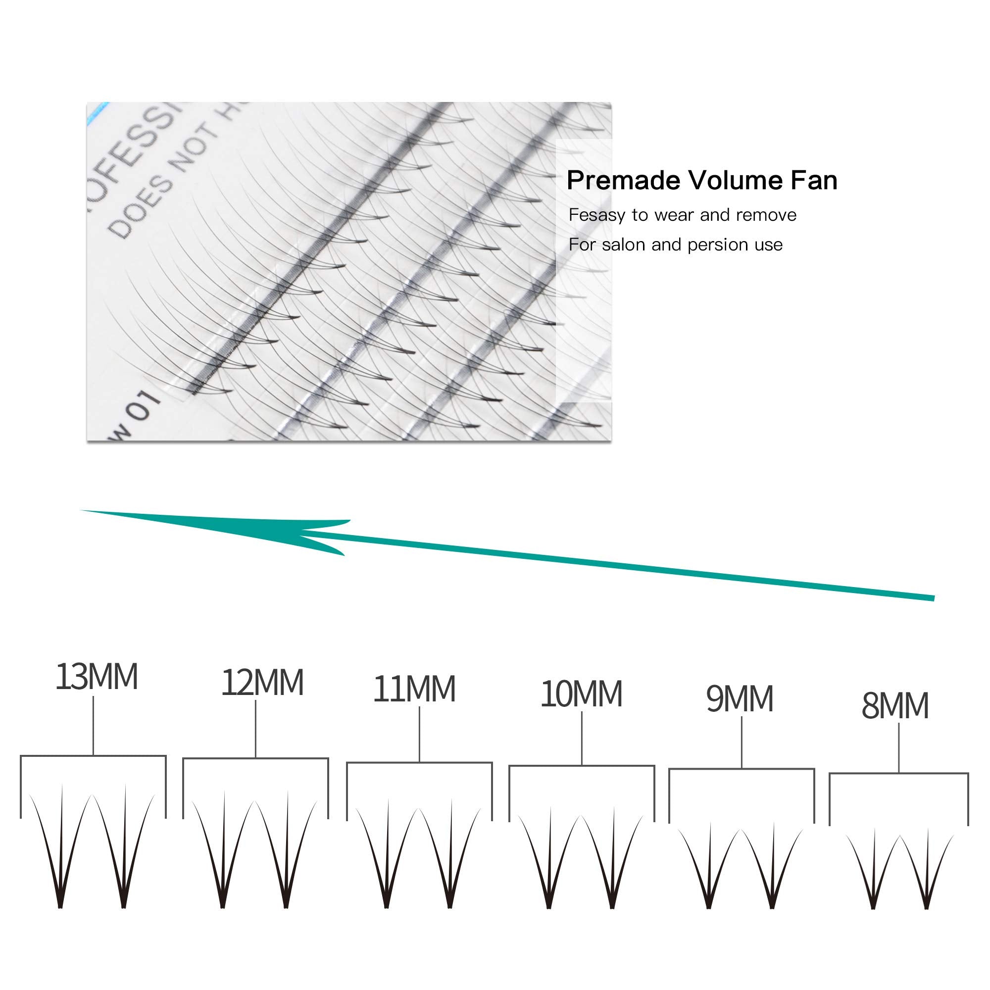 Mixed(8-13Mm) : 3D Pre-Made Volume Fans Eyelashes Extensions Gepoya Individual Eyelashes Professional Volume B Curl Lash Extensions 0.07 Thickness(3D) (Mixed(8-13Mm))