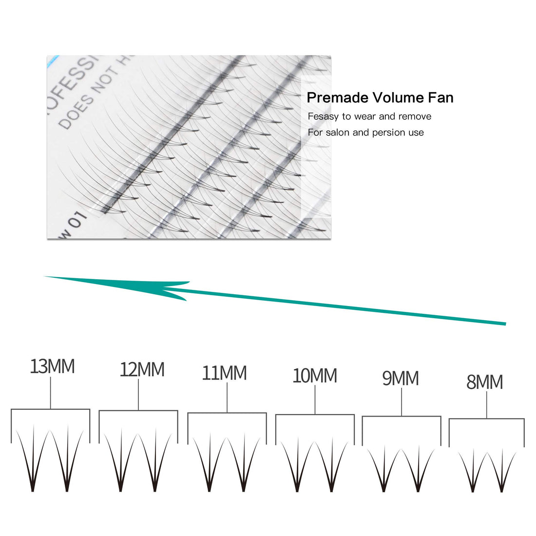 Mixed(8-13Mm) : 3D Pre-Made Volume Fans Eyelashes Extensions Gepoya Individual Eyelashes Professional Volume B Curl Lash Extensions 0.07 Thickness(3D) (Mixed(8-13Mm))