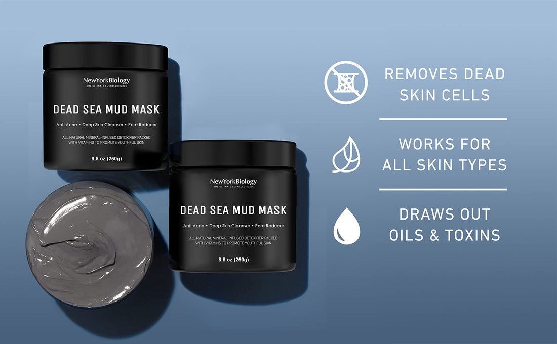 New York Biology Dead Sea Mud Mask For Face And Body, Natural Pore Reducer And Minimizer To Help Treat Acne, Blackheads And Oily Skin (260Ml)